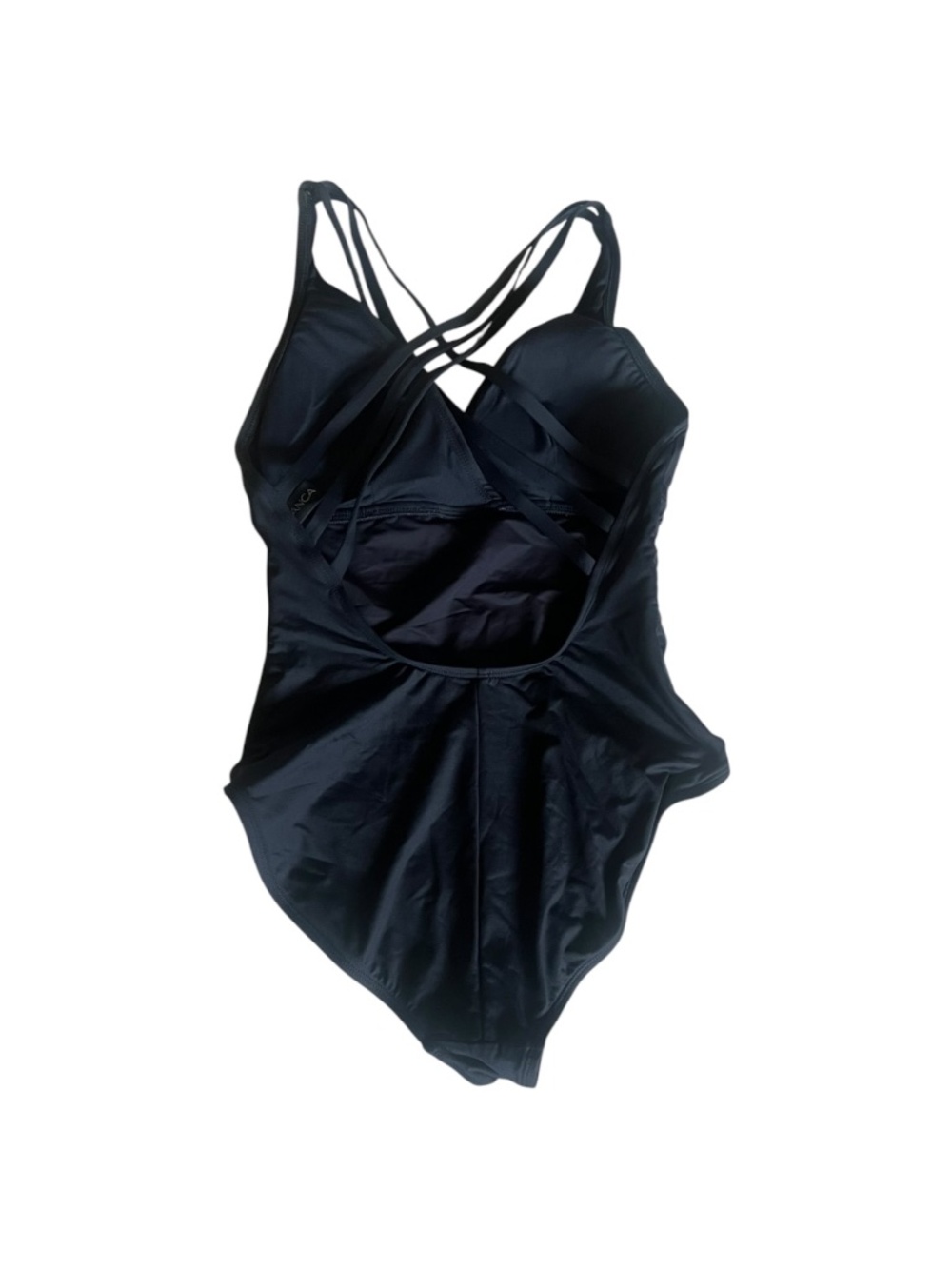 La Blanca Black Strappy Open Back One Piece Swimsuit Size 10 - Picture 3 of 5